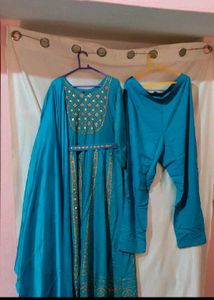 Blue Anarkali Set