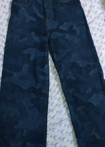 Camouflage Print wide leg Jeans