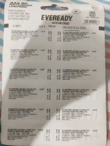 Eveready Battery 1 packet(12 Pcs) For Remote