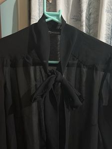 Elegant Black Tie-Neck Blouse