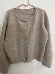 Beige Knit Cardigan