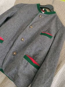 Grey Jacket with Trim Detail