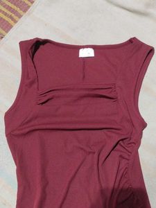 Maroon Ribbed dress