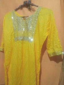 FESTIVAL Offer RS 100 OnlyYellow Embellished Kurta