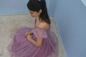 Lavender Tulle Midi Dress