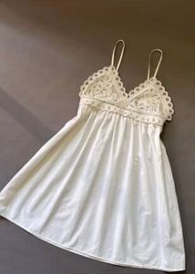 Eyelet detailed cotton dress