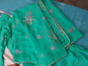 Teal Embroidered Farsi Salwar Kameez Suit