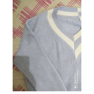 Cute Blue V-Neck Sweater