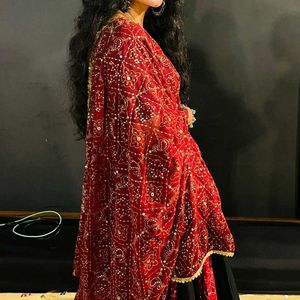 vintage look Red &amp; Black Lehenga Choli