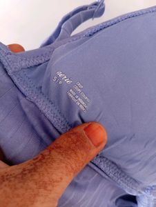 Blue Crop Top with Tie Detail