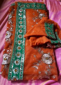 NEW BEAUTIFUL NET SAREE WITH BEAUTIFU Work