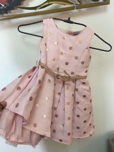 Pink &amp; Gold Polka Dot Dress