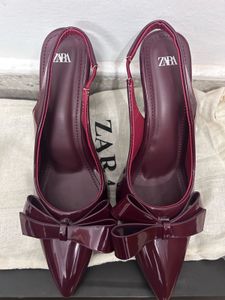 Zara Inspired Burgundy Heels with Bow