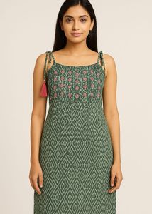 Green Printed Dress