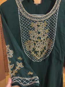 Emerald Green Embellished Anarkali Dress