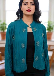 Teal Embellished Jacket
