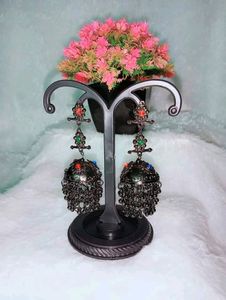 It's New Oxidised Black Polish Jhumka