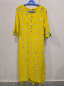 Yellow A-line Kurti.