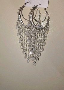 Crystal Dangle Hoop Earrings