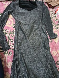 Sparkly Silver Midi Dress