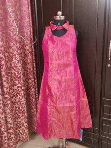 Mukesh Work Pink Sleeveless Dress
