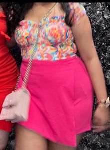 Summery Corset Top With Magenta Skirt