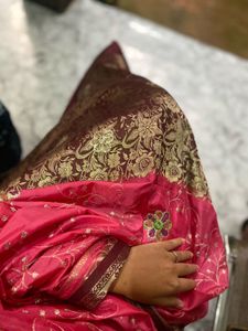 Elegant Pink Embroidered Saree