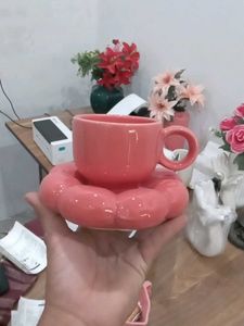 Unique Pink Tea Cup Saucer