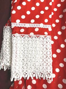 Beautiful Red And White Suit With Lace..