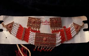 Red And White Jewelry Set