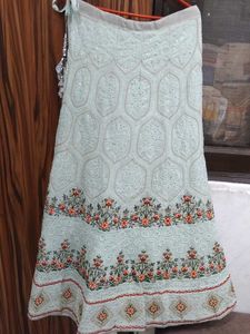 Light Blue Embroidered Lehenga