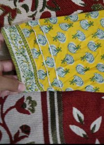 Yellow Printed Kurta Set