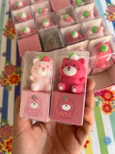 Sweet Strawberry Bear Erasers