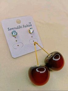 Cherry Drop Korean Style Earrings &amp; Studs
