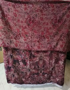 Floral Red Saree