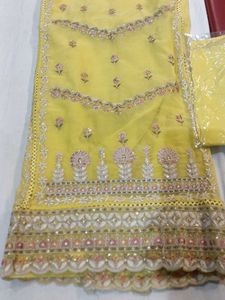 Yellow Embroidered Salwar Kameez Suit