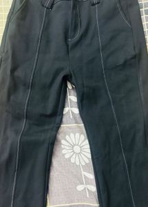 Women Stylish Black Solid Trouser