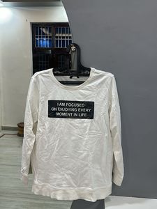 White Graphic Print Top