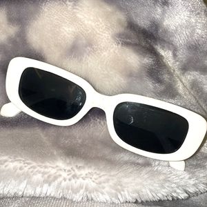 Y2K Aesthetic White Glasses