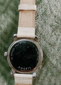 Fossil White Leather Watch