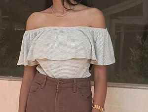 Off Shoulder Grey top