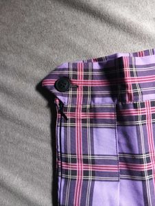 Purple Plaid Korean Skirt