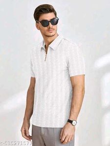 White Ribbed Mock Neck Tee