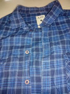 Mention Shirt/Large Size/Blue Checked