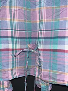 🌸 Ralph Lauren Pastel Ruffle Plaid Top
