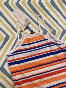 Striped Bodycon Dress with slit