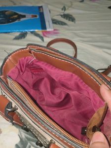 Tan &amp; Brown Satchel