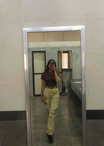 Y2k Fitted Brown Crop Top