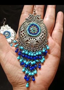 Stunning Blue Beaded Earrings