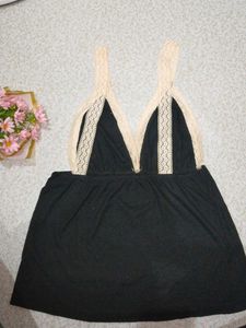Cute Black Babydoll Top